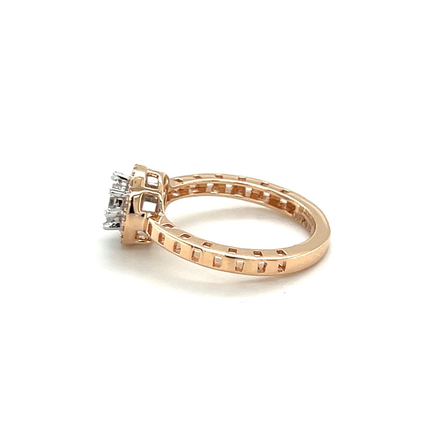 Elegant Halo Diamond Engagement Ring in Rose Gold